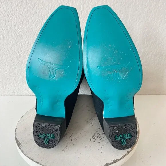 Black Suede Heeled Boots - Picture 8 of 14